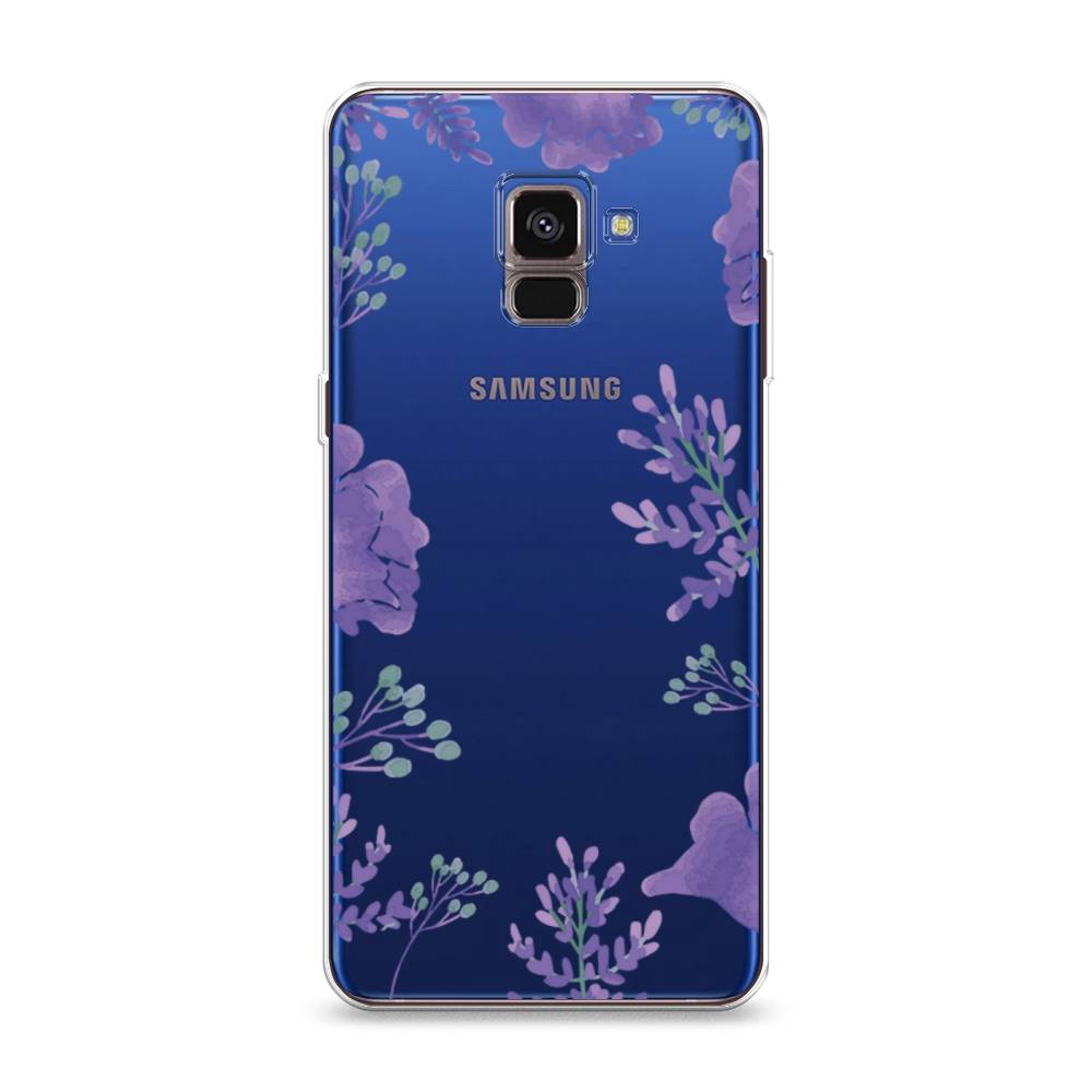 

Чехол Awog на Samsung Galaxy A8 2018 "Сиреневая цветочная рамка", Разноцветный, 25450-8