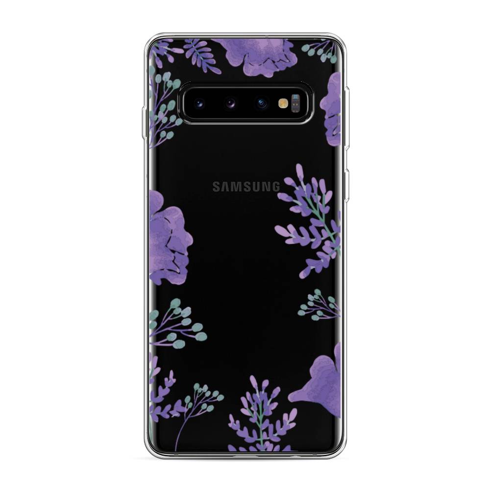 

Чехол Awog на Samsung Galaxy S10 "Сиреневая цветочная рамка", Разноцветный, 27050-8