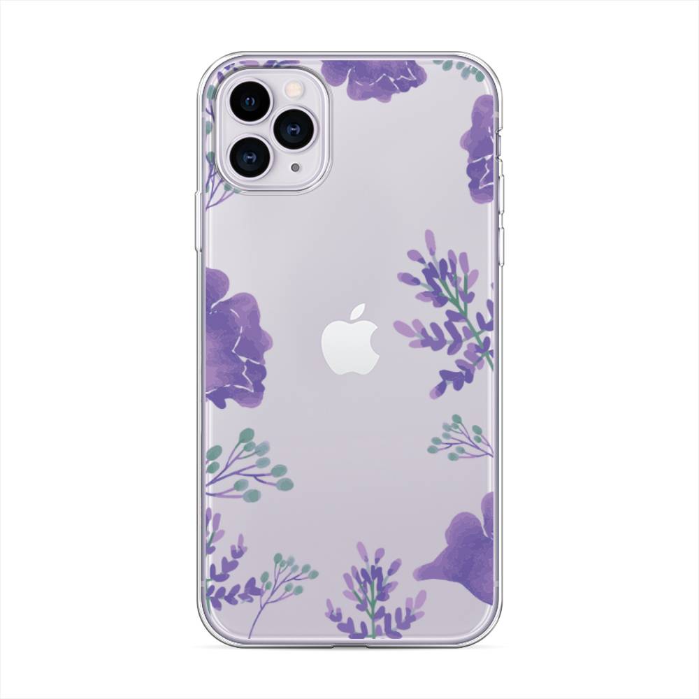фото Чехол awog "сиреневая цветочная рамка" для apple iphone 11 pro