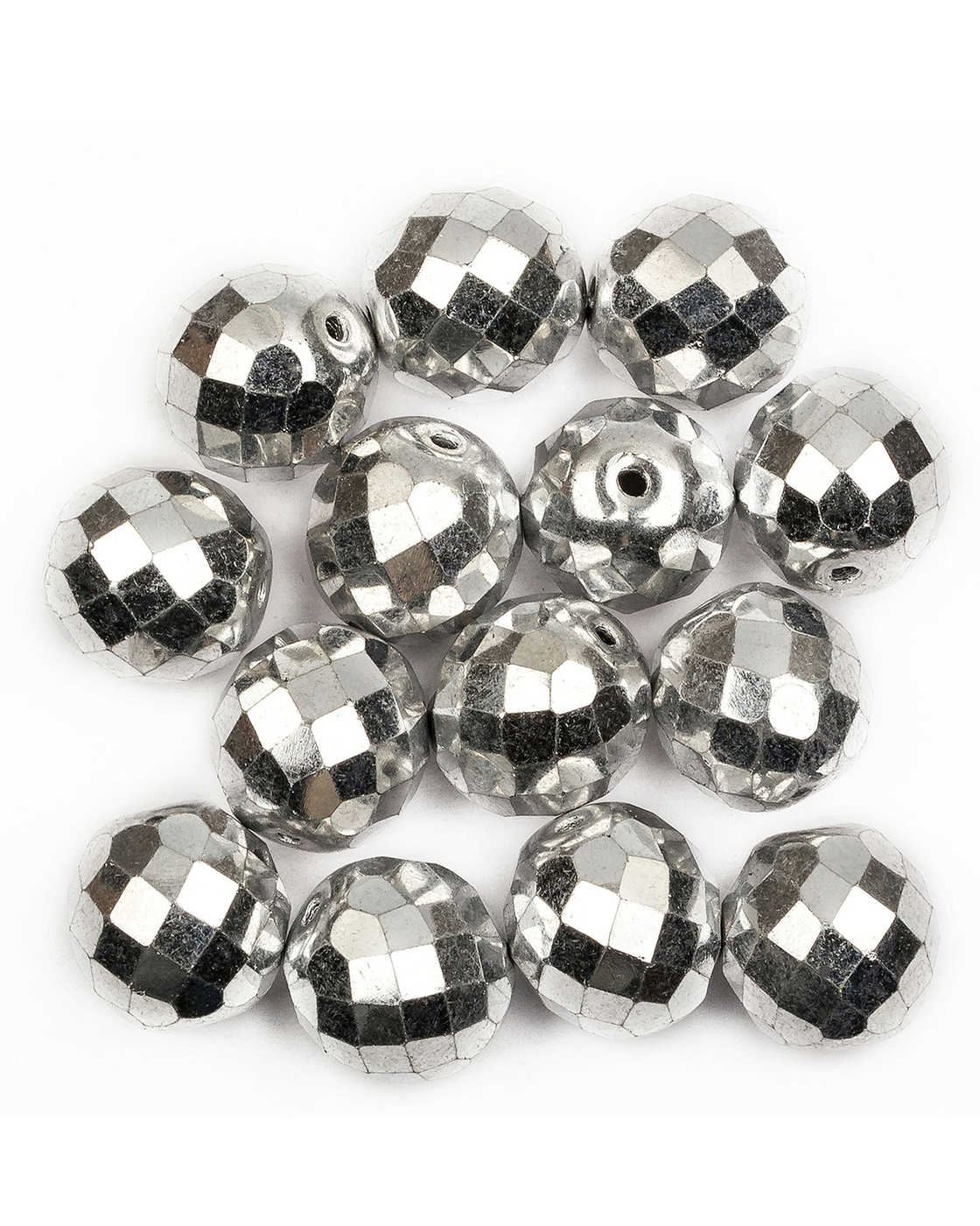 

Стеклянные чешские бусины Fire polished beads ганеные круг 14 мм Crystal Labrador Full 7шт, Серебристый, FP-14