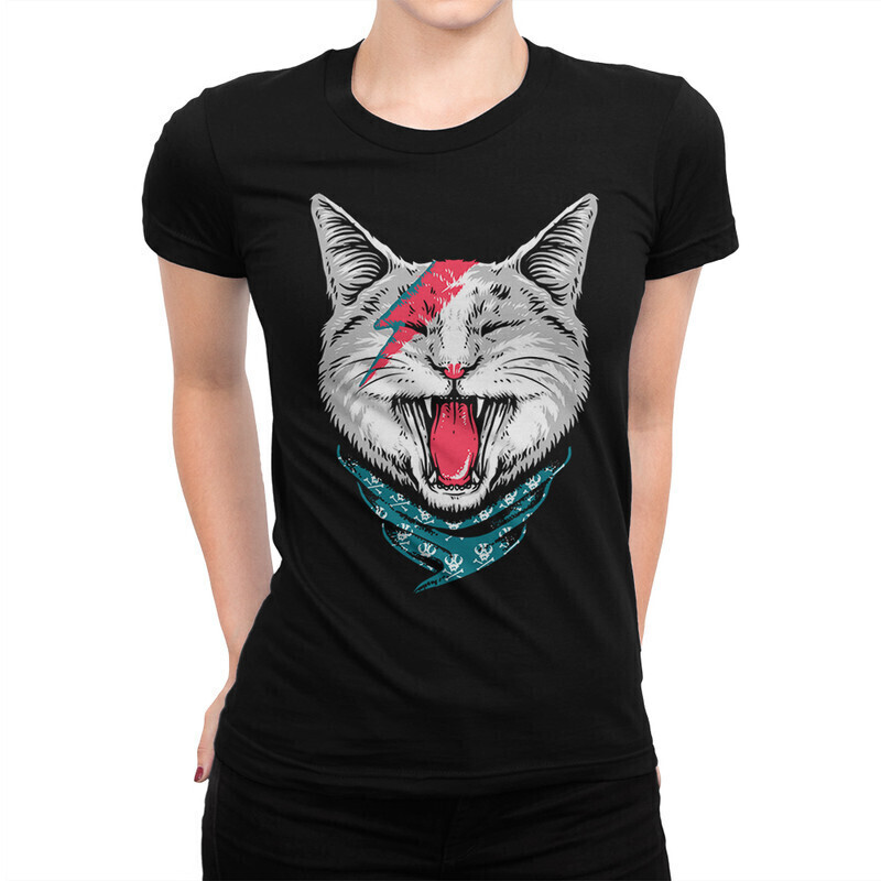 

Футболка женская Dream Shirts Кот Дэвид Боуи 10000191 черная XL, Кот Дэвид Боуи 10000191