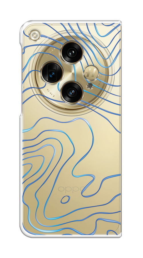 

Чехол на Oppo Find N3/OnePlus Open "Blue lines", Прозрачный;синий, 154350-1