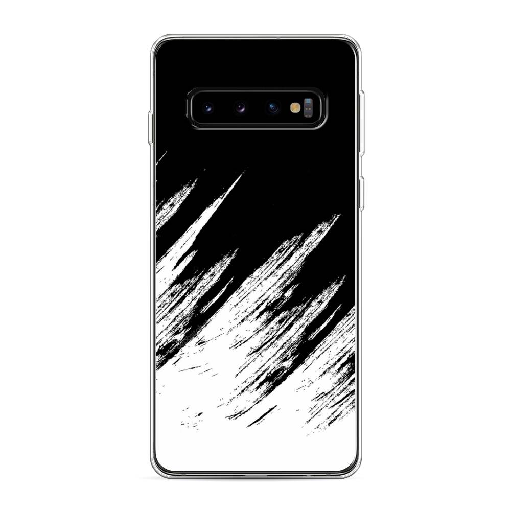 фото Силиконовый чехол "черно белые брызги" на samsung galaxy s10 awog