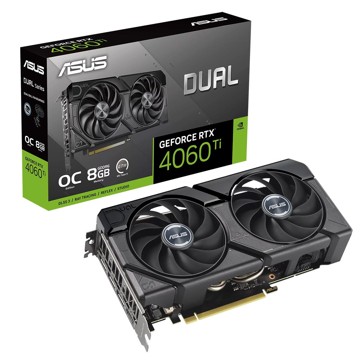 Видеокарта ASUS NVIDIA RTX 4060 TI DUAL (90YV0J49-M0NA00) черный