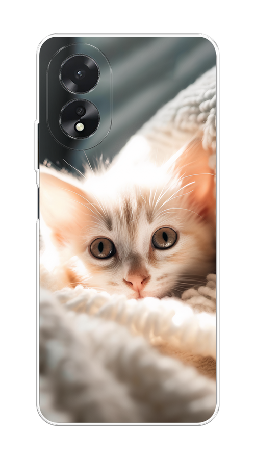 

Чехол на Oppo A38/A18 "Белый шкодливый котенок", Серый;белый;бежевый;оранжевый, 2515450-1
