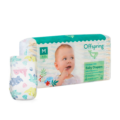 

Подгузники Offspring OFIN0071-1280 Динозавры 42 шт
