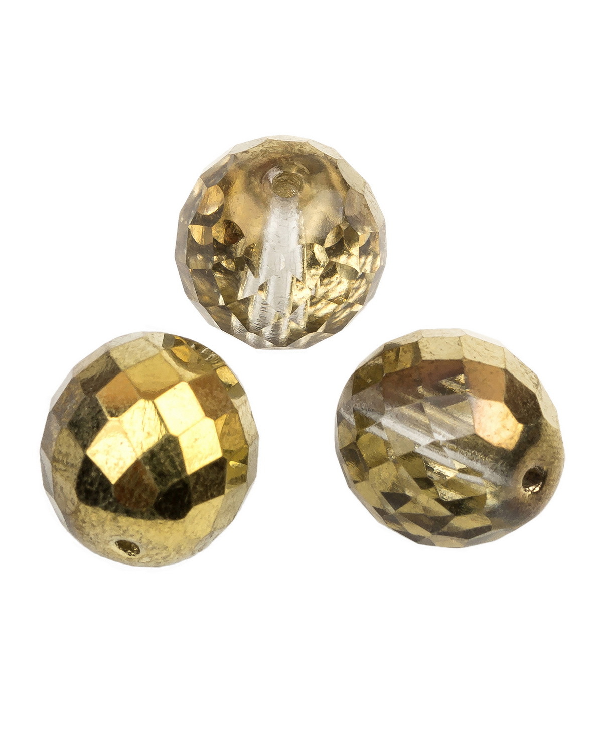 

Стеклянные чешские бусины Fire polished beads ганеные круглые 16 мм Crystal Amber 3шт, Золотой, FP-16