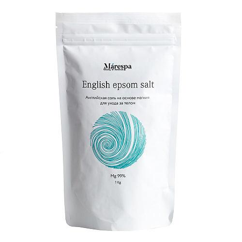 Соль для ванны Marespa English epsom salt на основе магния 1000 г соль для ванны english epsom salt на основе магния marespa 500 г