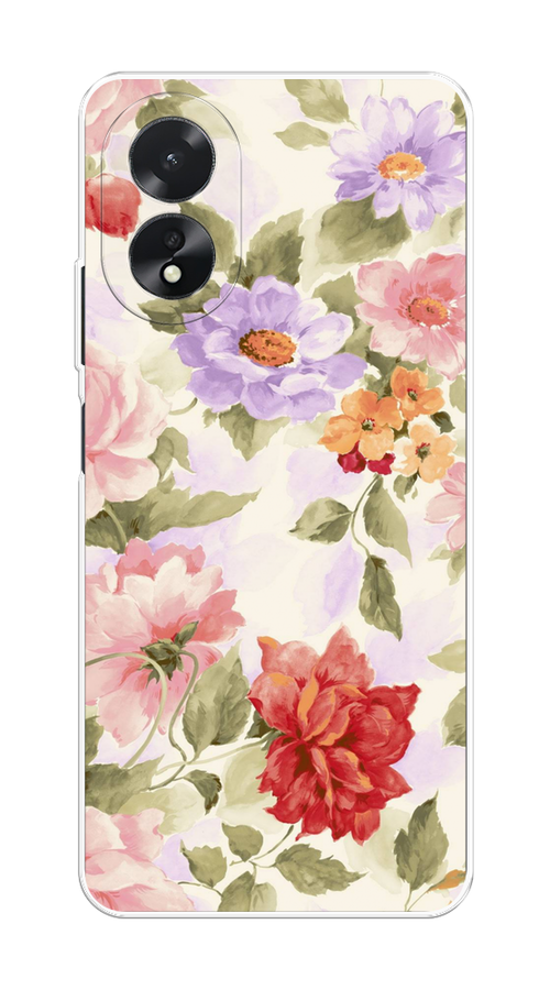 

Чехол на Oppo A38/A18 "Акварельные пионы", Розовый;бежевый, 2515450-1