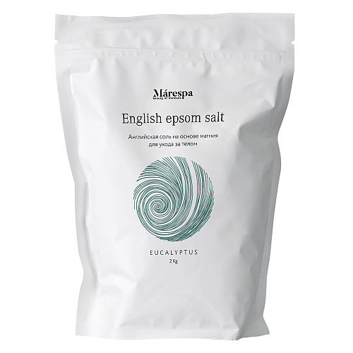 Соль для ванны Marespa English epsom salt с натуральным маслом эвкалипта и пихты 2000 г