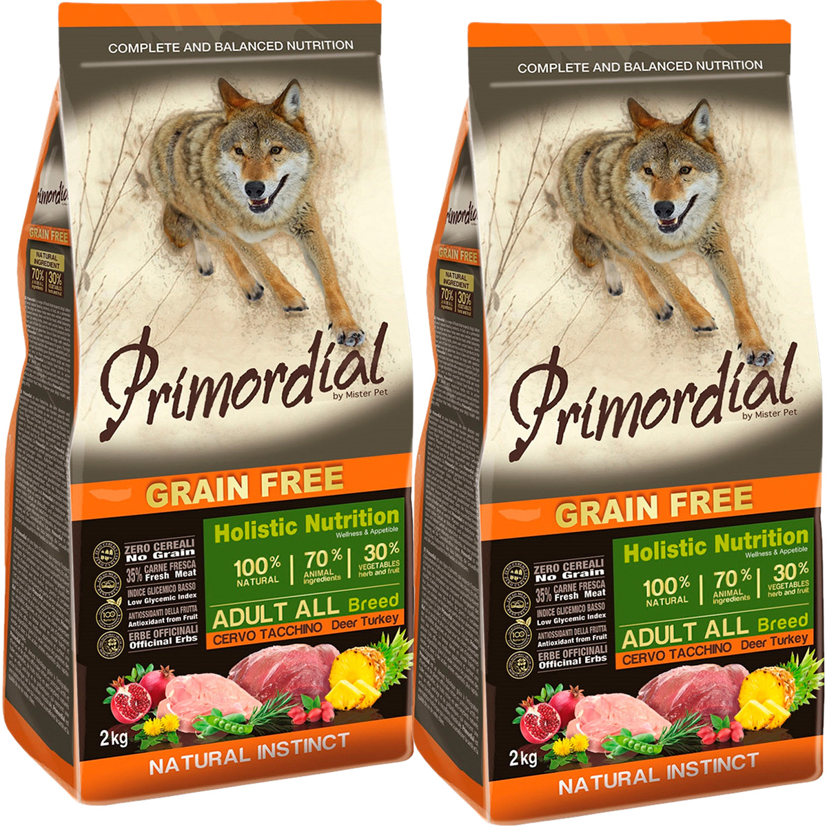 

PRIMORDIAL PRIMORDIAL ADULT ALL BREED беззерновой для взрослых собак всех пород с олениной