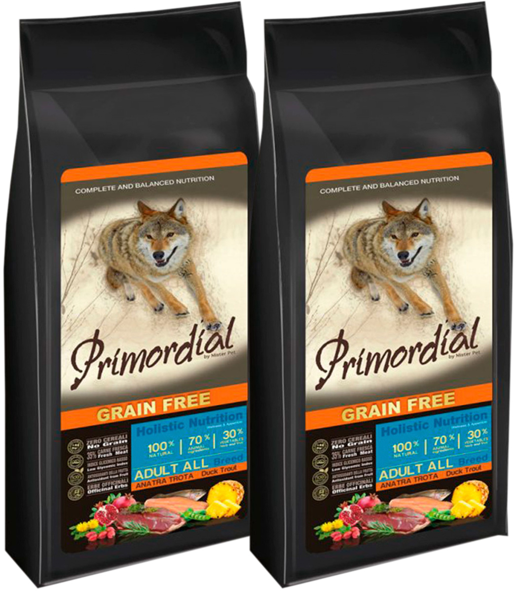 

PRIMORDIAL PRIMORDIAL ADULT ALL BREED беззерновой для взрослых собак всех пород с форелью