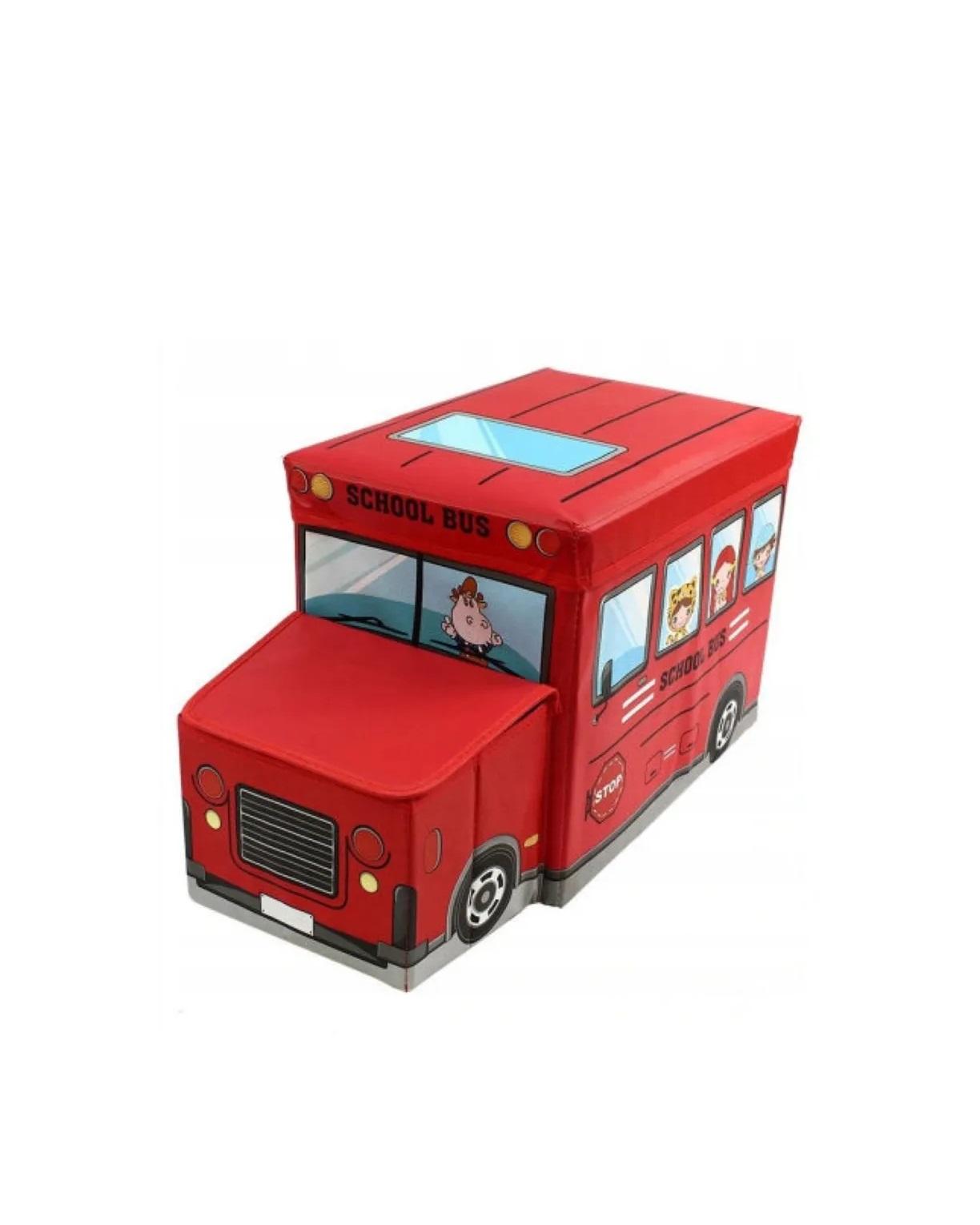 Короб для хранения игрушек Автобус, 2 отделения 0102635 55х25х31 см, красный