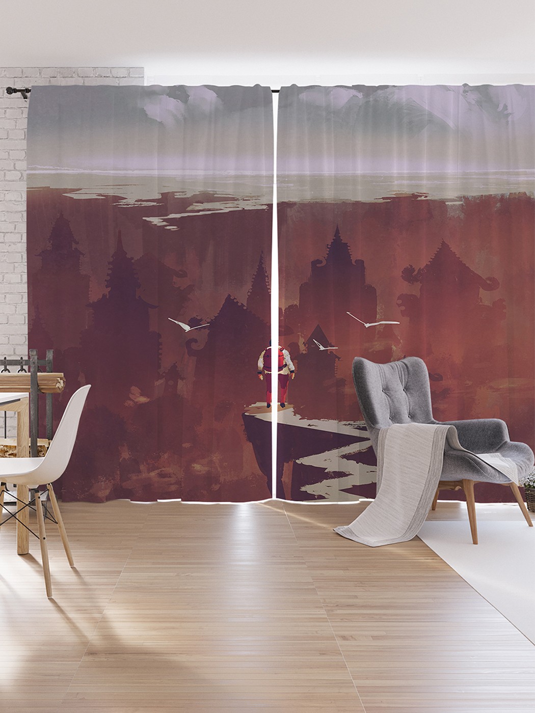 

Шторы под лён JoyArty "Опасная вершина", серия Oxford DeLux, 340х265 см, Опасная вершина