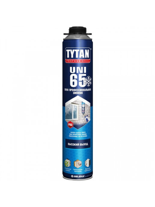 Пена монтажная Tytan Professional 65 UNI, зимняя, 750 мл профессиональная зимняя монтажная пена tytan