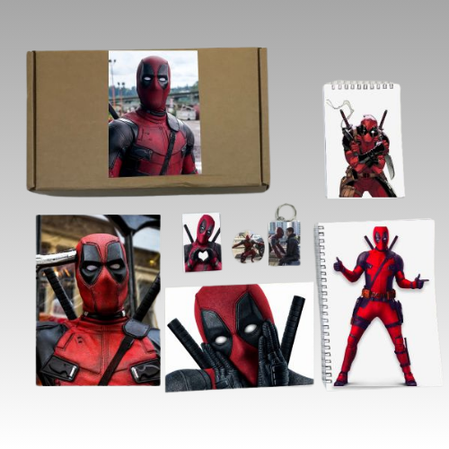 

Бокс с подарком принт Дэдпул, Deadpool 0002, 7 предметов