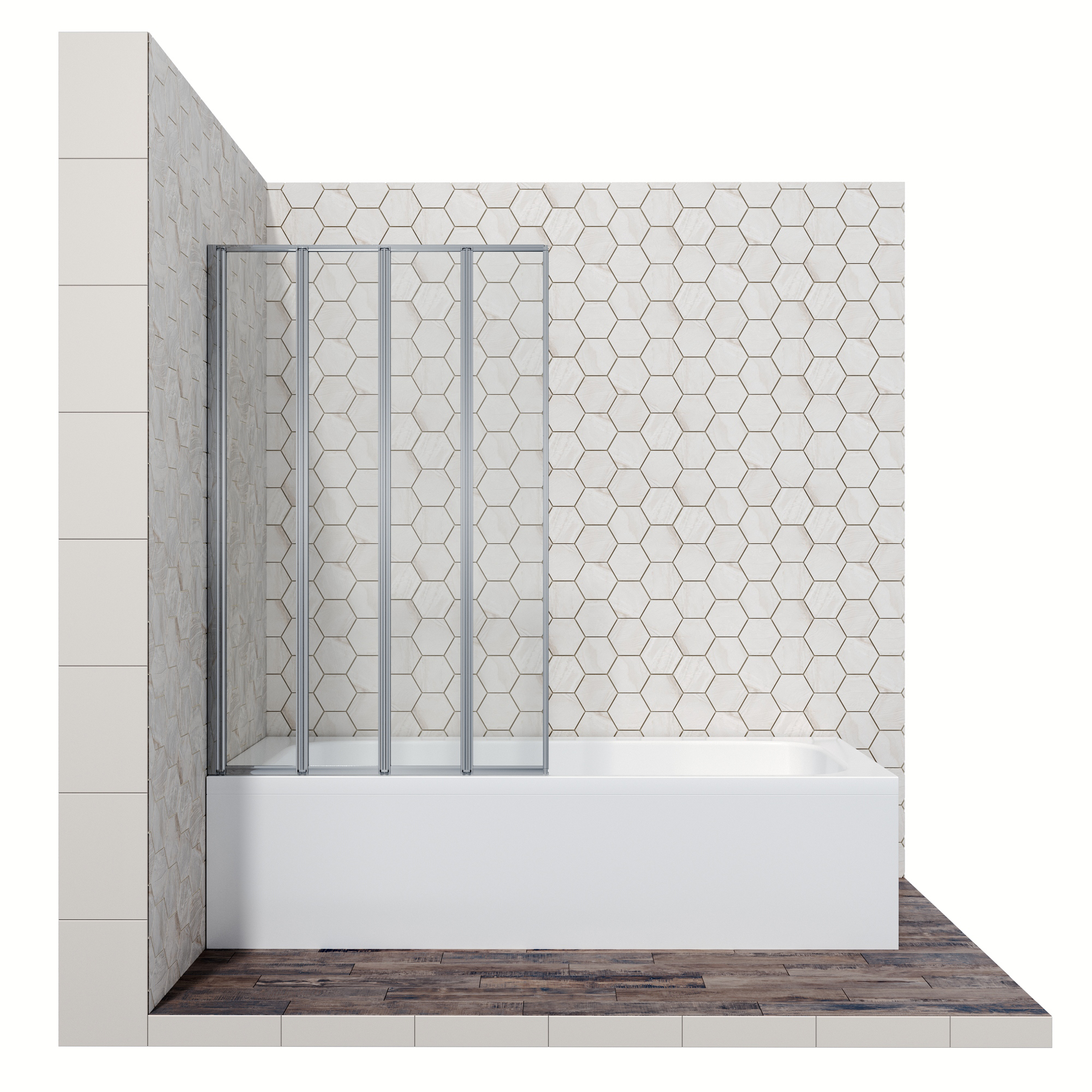 фото Шторка для ванны ambassador bath screens 16041110l, со складывающимися дверями, 90 см