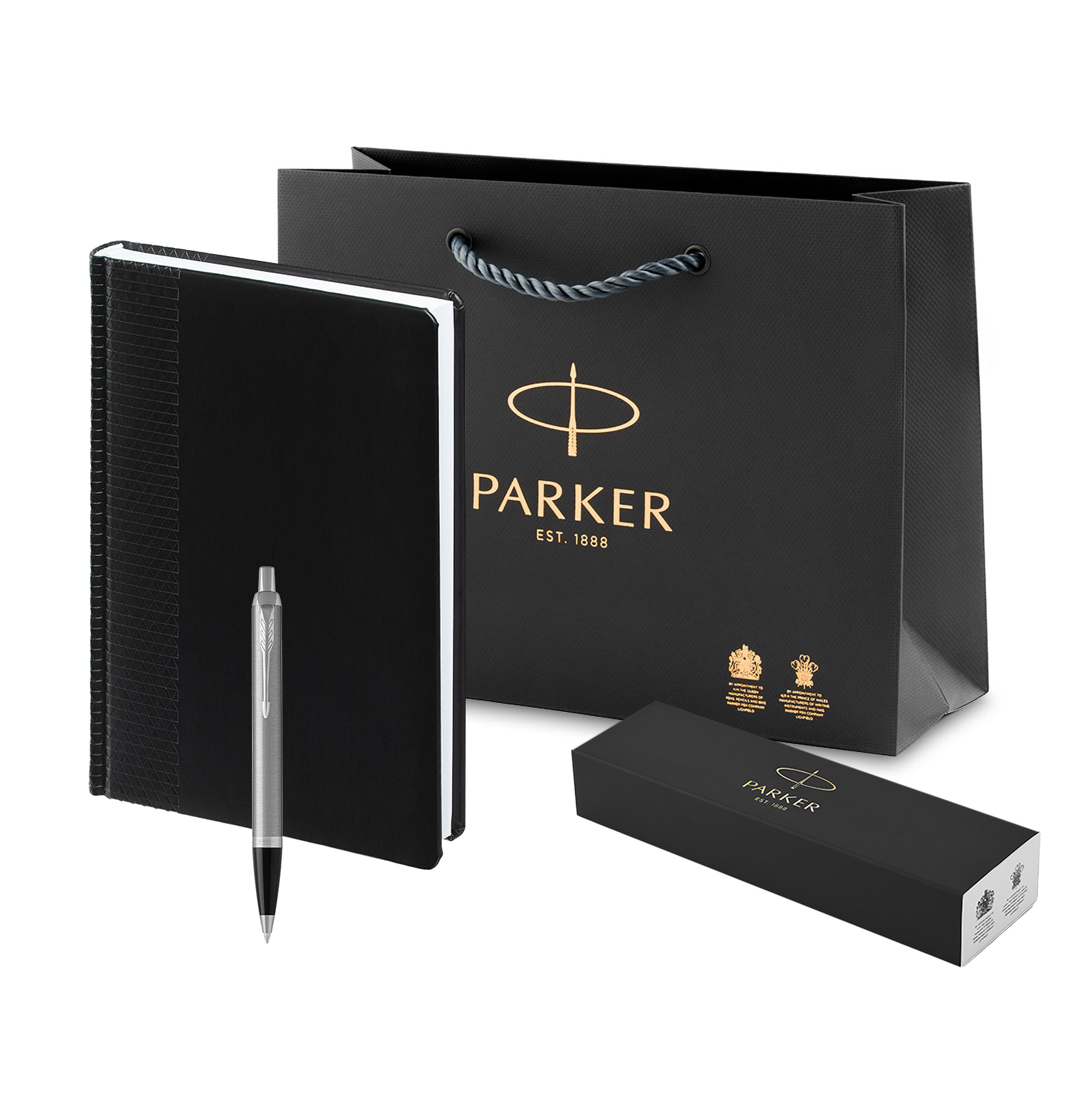 

Подарочный набор Parker ручка Parker IM Metal Stainless Steel и ежедневник экокжа А5