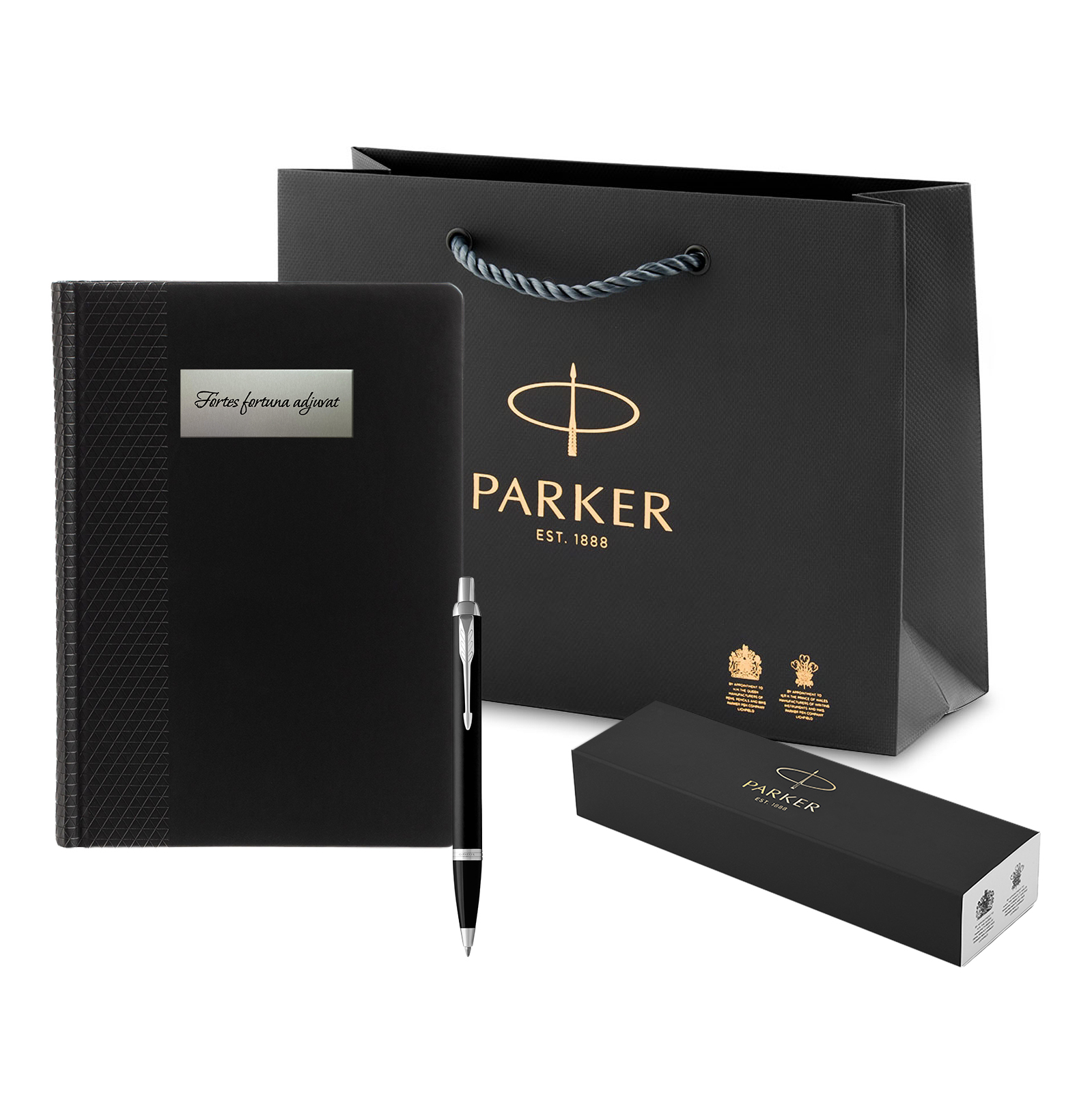 

Подарочный набор Parker ручка Parker IM Metal Matte Black CT и ежедневник экокжа А5
