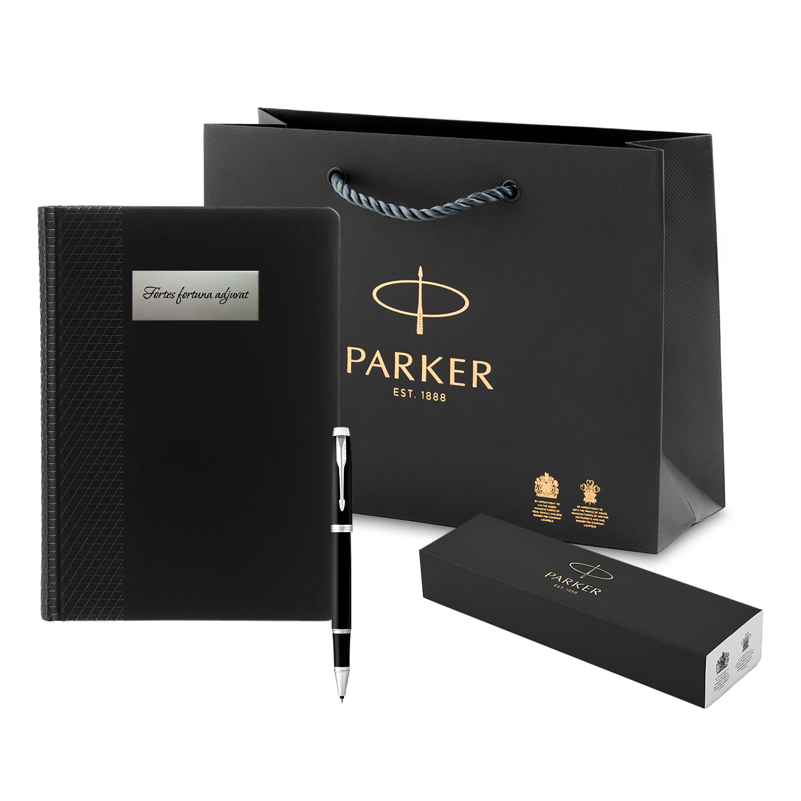 Подарочный набор Parker ручка Parker IM Metal Matte Black CT и ежедневник экокжа А5