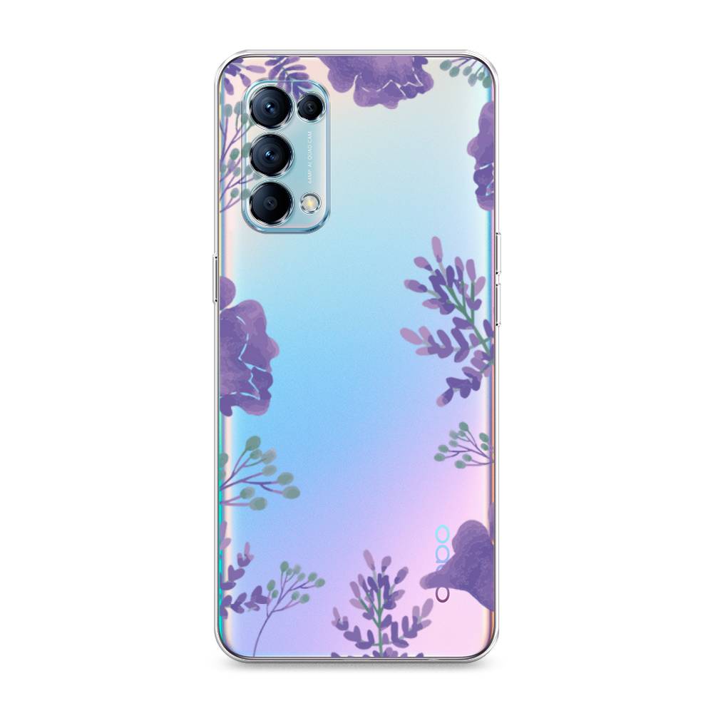 

Чехол Awog на Oppo Reno 5 "Сиреневая цветочная рамка", Разноцветный, 255250-8