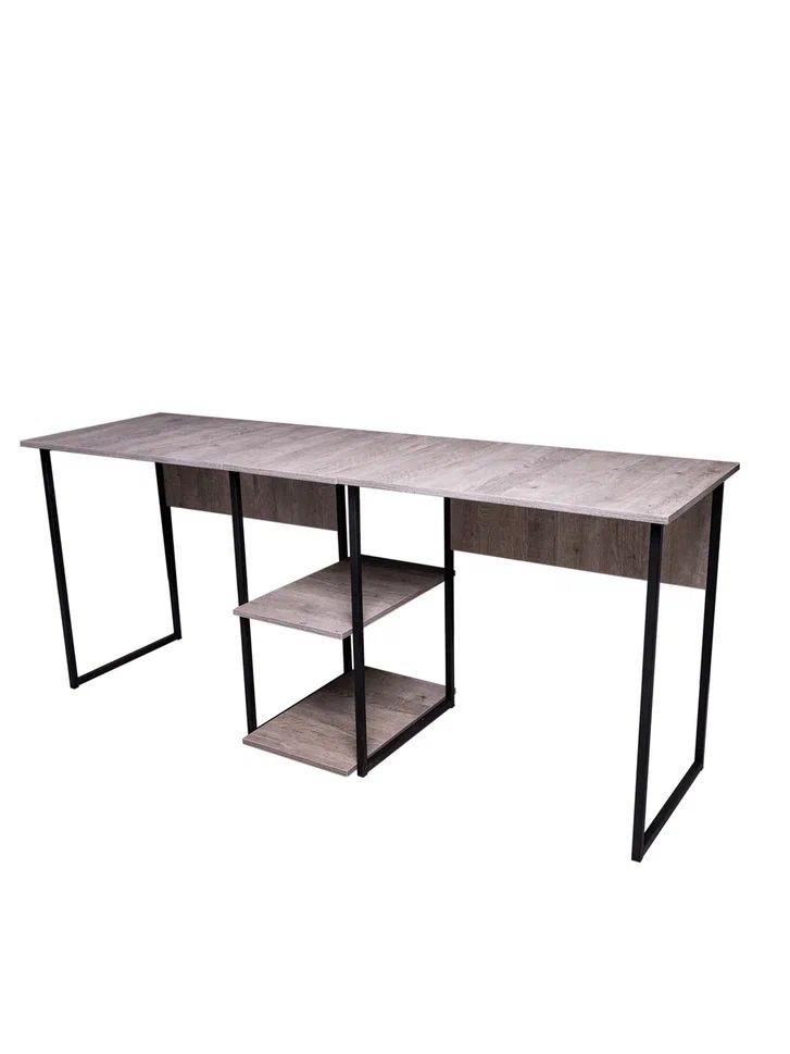 Стол письменный компьютерный для двоих с полками Солдис ENERGY loft черный