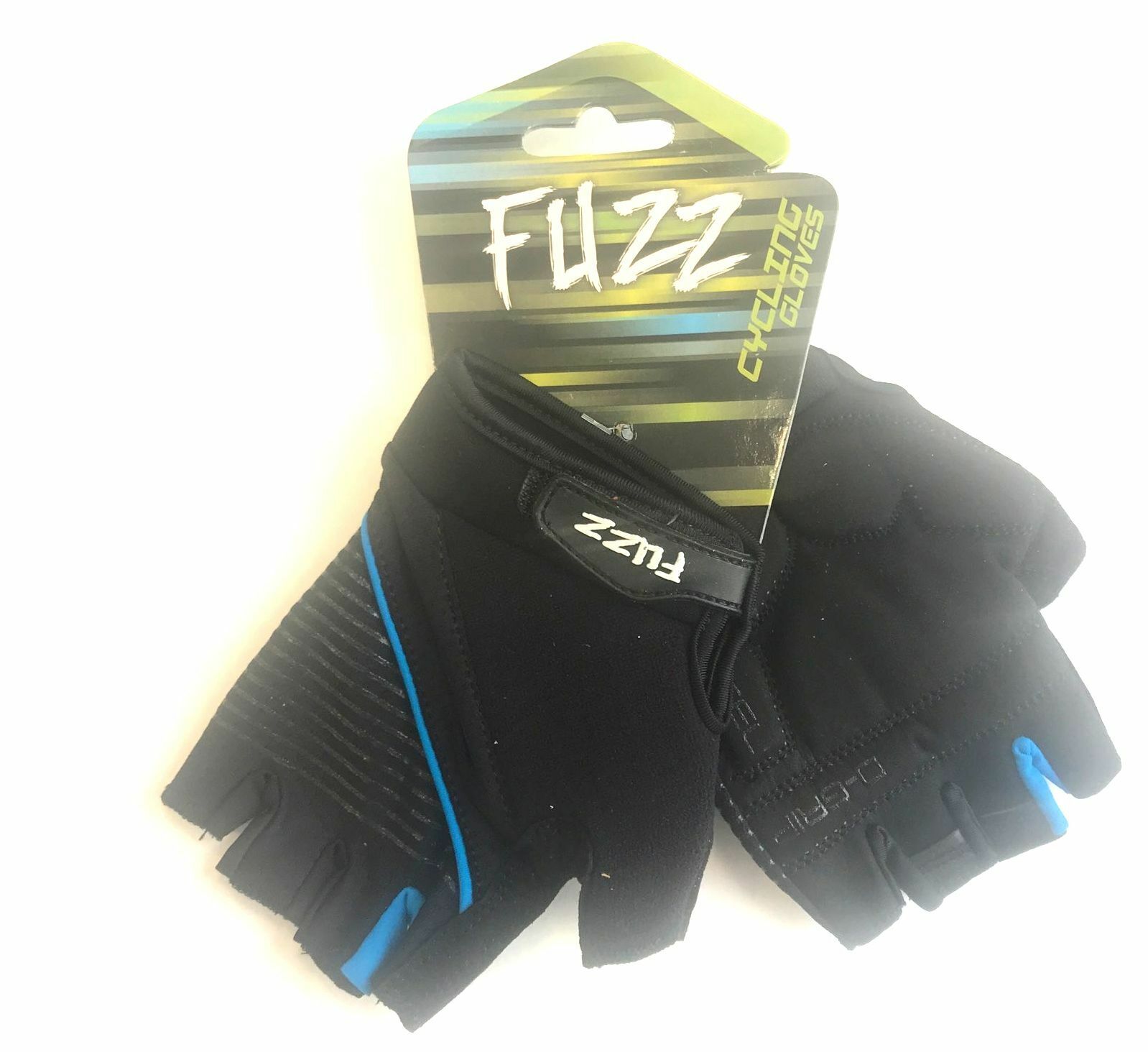 Перчатки велосипедные лайкра GEL,COMFORT черно-голубые, размер XL, D-GRIP GEL, с петелькам