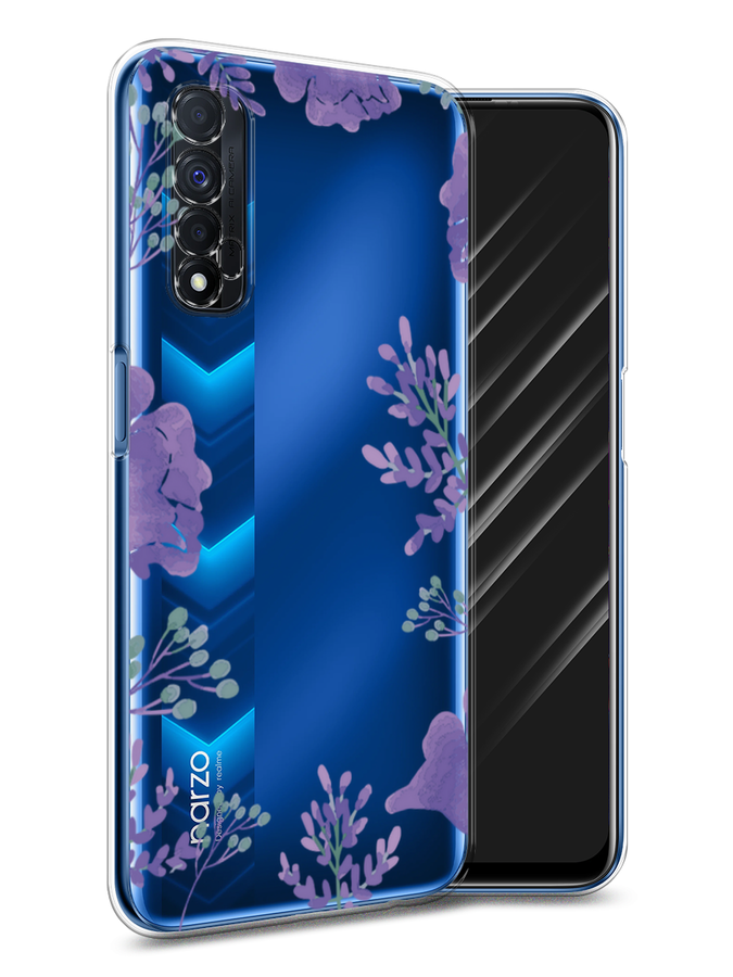 

Чехол Awog на Realme 7 "Сиреневая цветочная рамка", Разноцветный, 254150-8