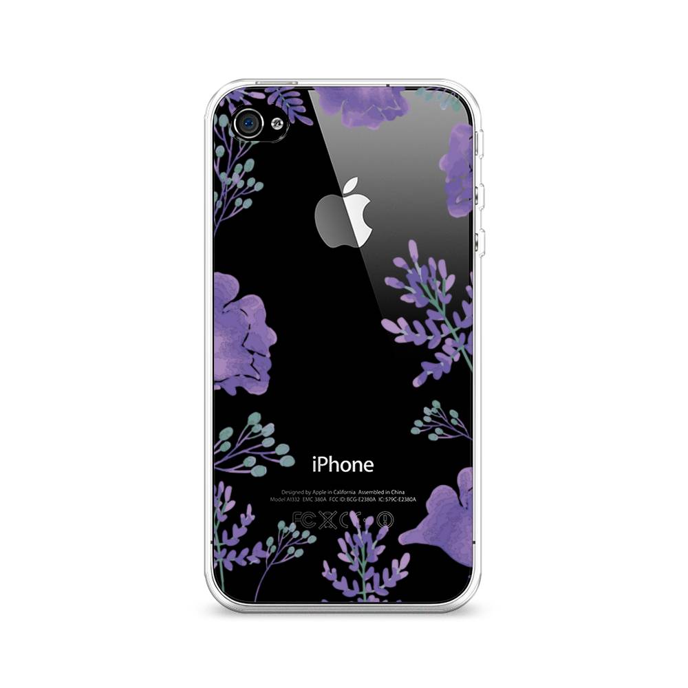 

Чехол Awog на Apple iPhone 4/4S / Айфон 4/4S "Сиреневая цветочная рамка", Разноцветный, 10150-8