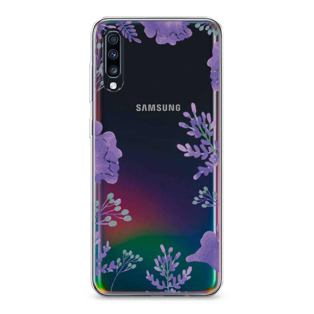 

Чехол Awog на Samsung Galaxy A70 "Сиреневая цветочная рамка", Разноцветный, 28150-8