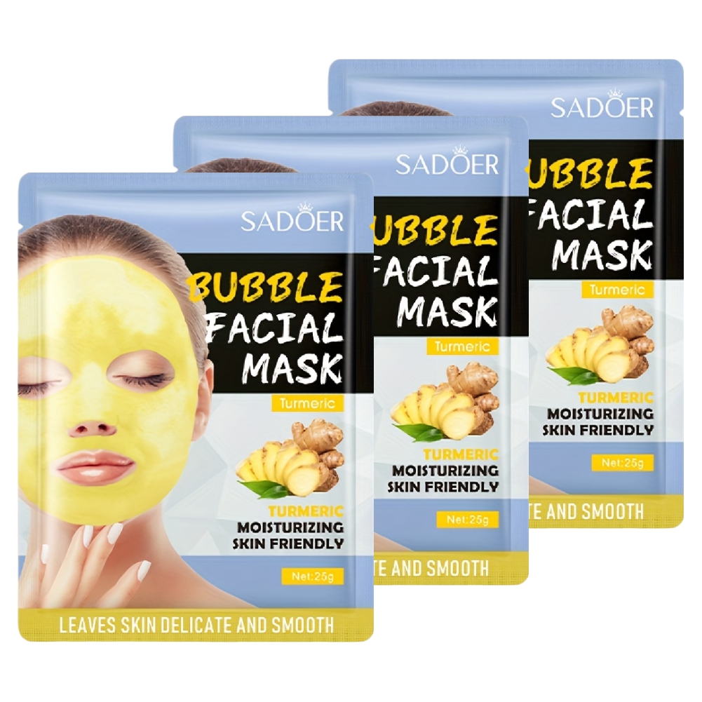 Тканевая маска для лица Sadoer Увлажняющая пузырьковая с куркумой и имбирем 3шт farres маска для лица пузырьковая spa bubble 30