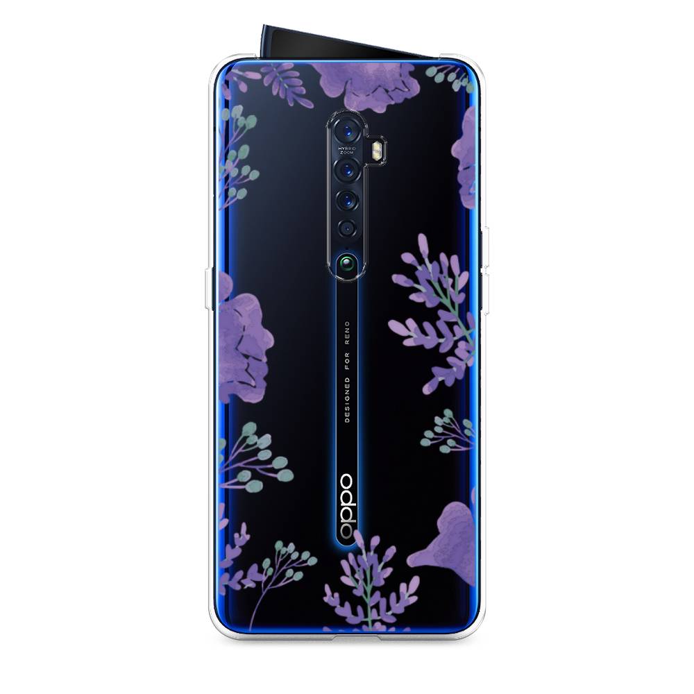 

Чехол Awog на Oppo Reno 2 "Сиреневая цветочная рамка", Разноцветный, 253550-8