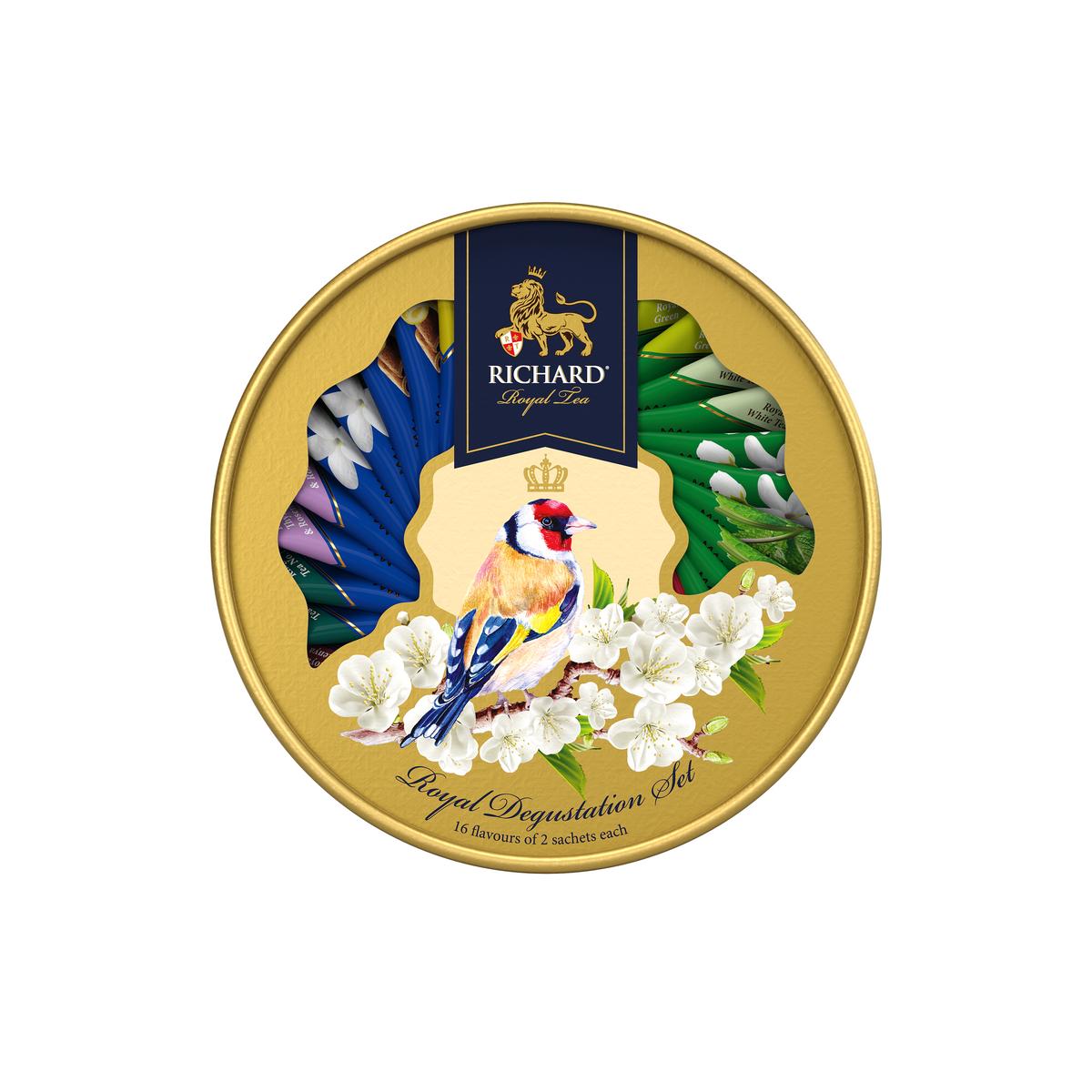 

Чай Richard "Royal Degustation Set Tea Assortment | Щегол", ассорти с добавками, 32 сашета