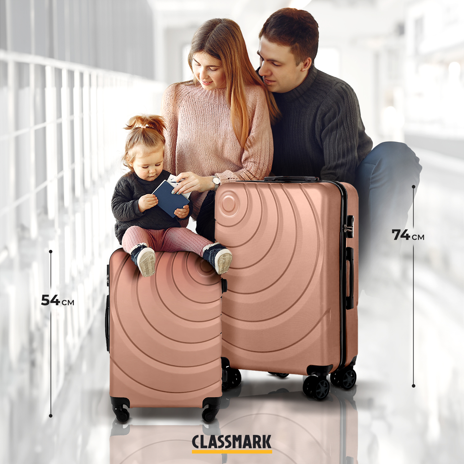 

Комплект чемоданов унисекс Classmark 202209014004 пудровый, Розовый, 202209014004