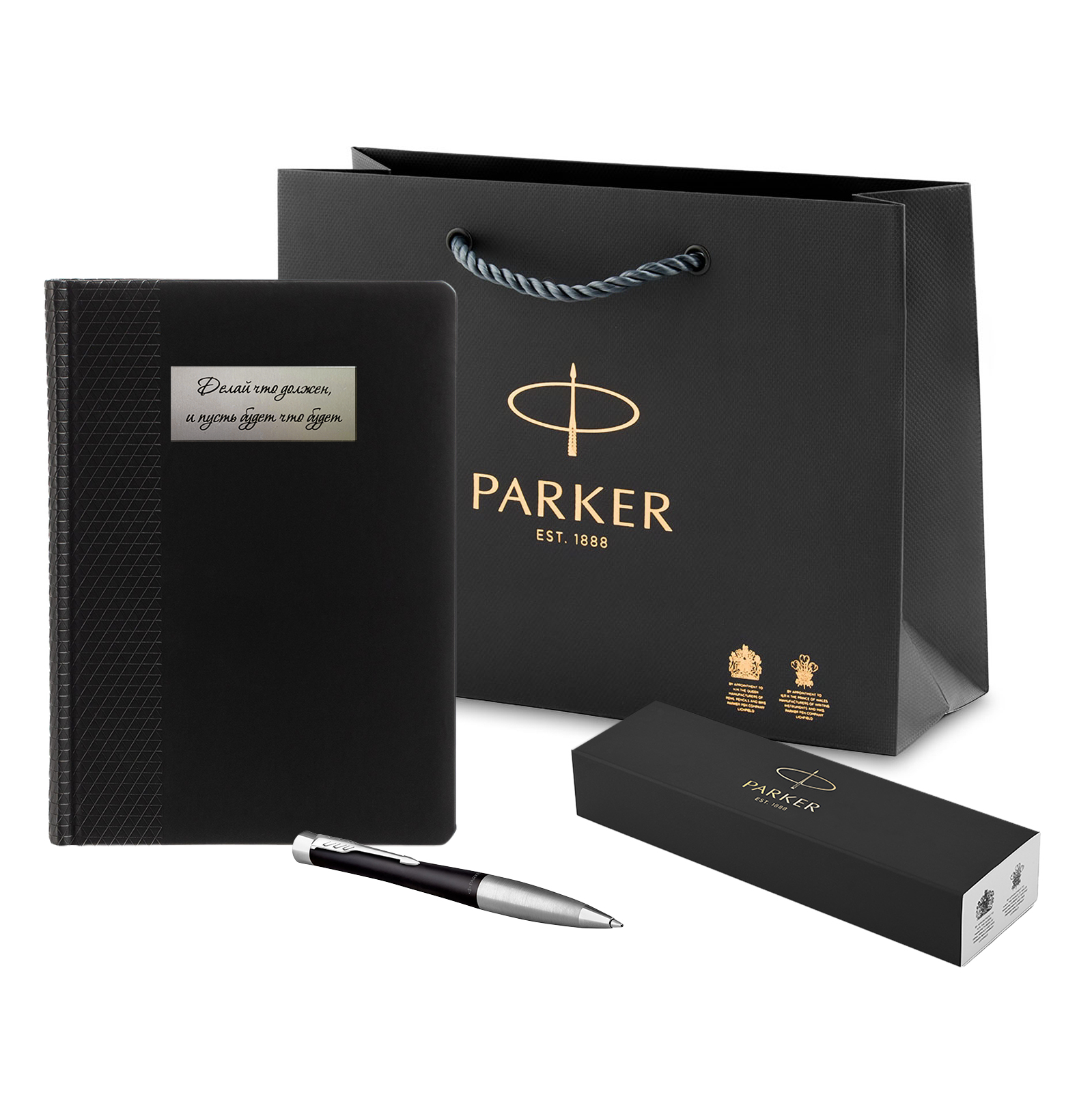 

Подарочный набор Parker ручка Parker Urban Core Black СT и ежедневник экокжа А5