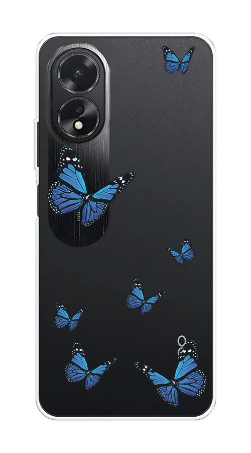 

Чехол на Oppo A38/A18 "Blue butterflies", Синий;черный, 2515450-1