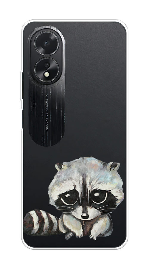 

Чехол на Oppo A38/A18 "Большеглазый енот", Серый;черный;прозрачный, 2515450-1