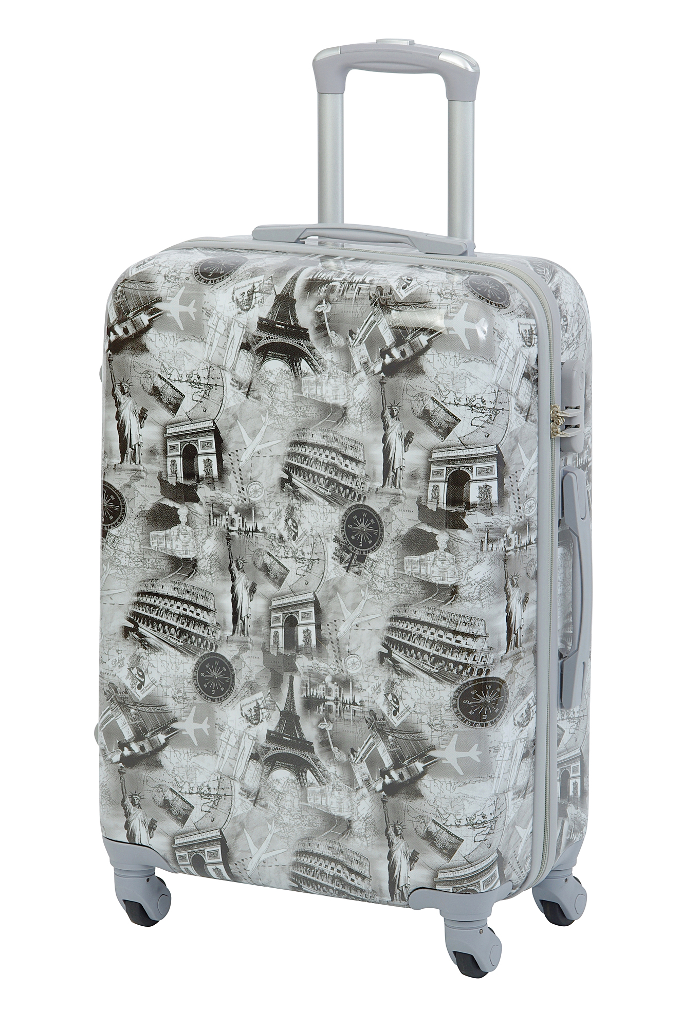 

Чемодан TEVIN 0074 Париж р, Серый, Polycarbonate