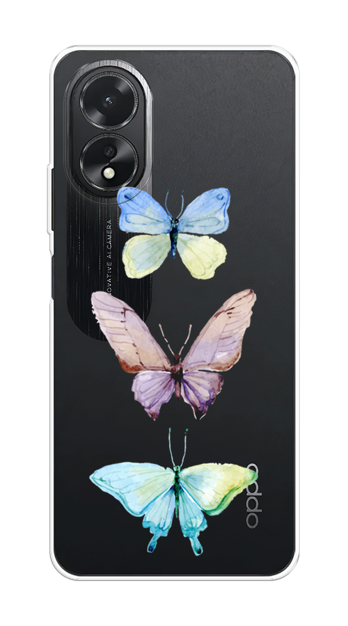 

Чехол на Oppo A38/A18 "Акварельные бабочки", Бирюзовый;розовый, 2515450-1