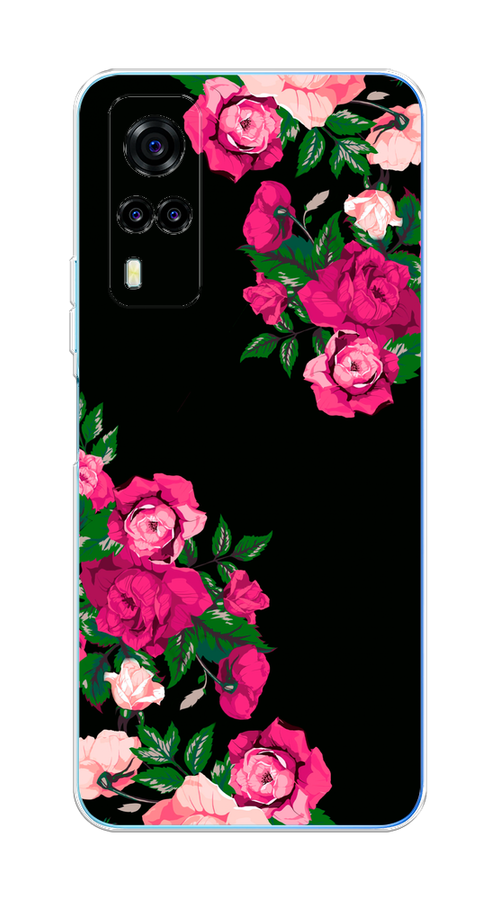 

Чехол на Vivo Y53s 4G "Розы фуксия", Черный;розовый;зеленый, 264950-1