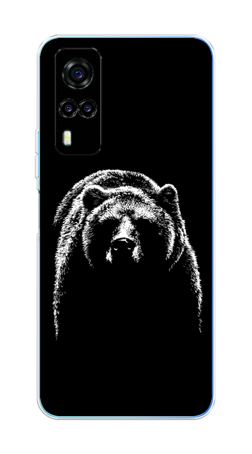 

Чехол на Vivo Y53s 4G "Медведь в ночи", Белый;черный, 264950-1