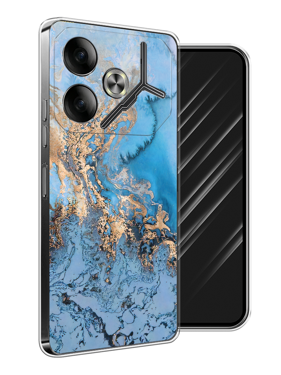 

Чехол Awog на Tecno Pova 6 "Морозная лавина синяя", Серебристый, 305350-1