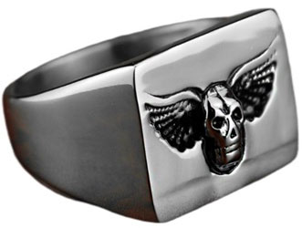

Кольцо печатка из стали р. 20,5 DG Jewelry GSR1156, эмаль, GSR1156
