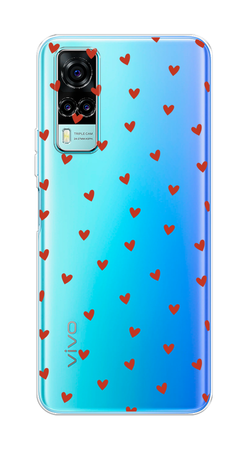 

Чехол на Vivo Y53s 4G "Red hearts", Красный;прозрачный, 264950-1