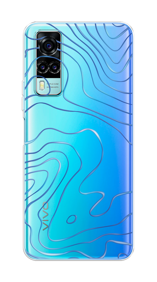 

Чехол на Vivo Y53s 4G "Blue lines", Прозрачный;синий, 264950-1