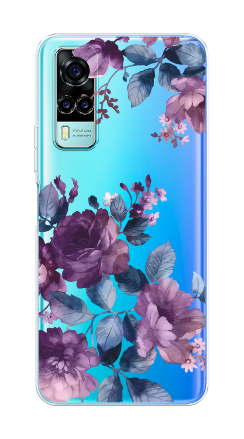 

Чехол на Vivo Y53s 4G "Purple Blossoms", Синий;фиолетовый, 264950-1