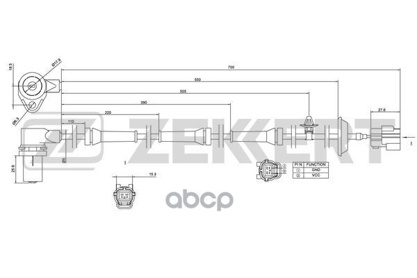 

Датчик Abs Передн. Лев. Chevrolet Aveo (T200 T250 T255) 03- Daewoo Kalos (Klas) 02- Zekker