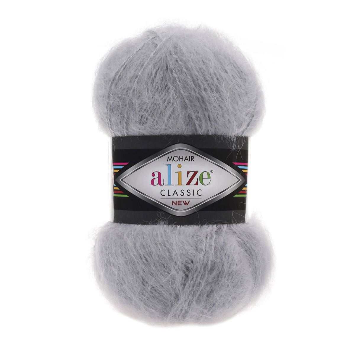

Пряжа ALIZE Mohair classic new 100гр. 200м (25%мохер, 24%шерсть, 51%акрил) (21 серый)