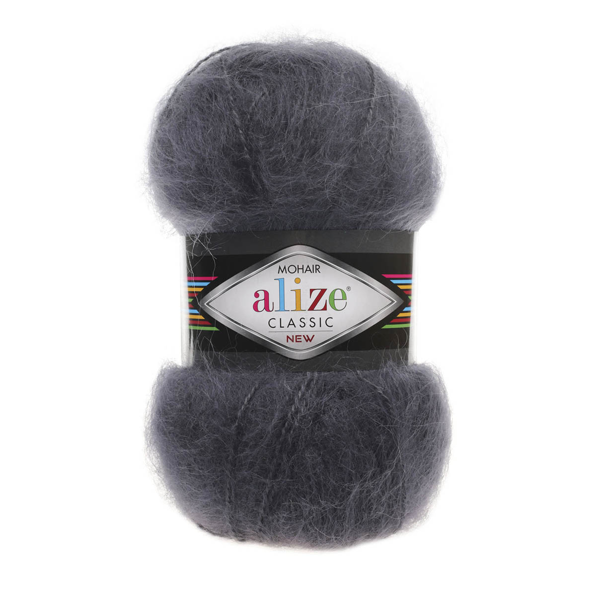 

Пряжа ALIZE Mohair classic new, 100 г, 200 м (53 тёмно-серый), 5 мотков, Mohair classic new