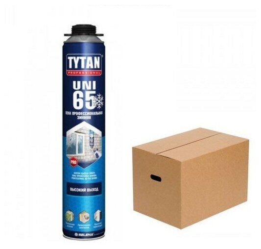 Пена монтажная Tytan Professional 65 UNI, зимняя, 750 мл, 12 штук в упаковке (750 мл x 12)